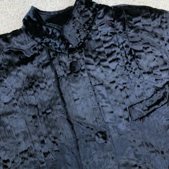 TEENFLO Designer Vintage Velvet Button Jacket Women's XL Black Paris Fra…​ - Picture 6 of 6